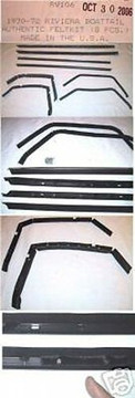 1971-1973 Buick Riviera Boat-Tail Window Weatherstrip Kit, 8 Pieces