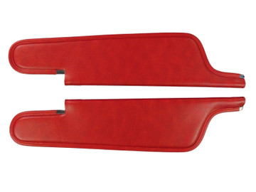 1970-71 Dodge Challenger Convertible Sunvisors, Coachman Pattern, Red-550 Color