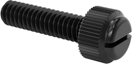 Nylon Knurled Head Slotted Thumb Screw, Black  (F730)