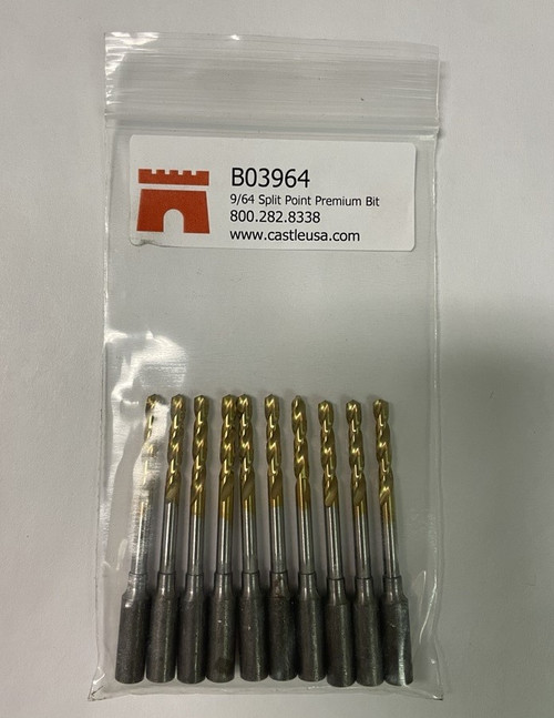 B03964-010 9/64 Drill Bit, Split Point Premium - 10 Pack - Castle USA