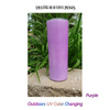 20 oz. Skinny UV Solar Colored Straight Blank Sublimation Tumbler.  Outdoor in the Sun will be Purple