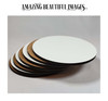 Circle Coasters Hardboard with Cork Back 3.75" X 3.75" Gloss White Sublimation Blank