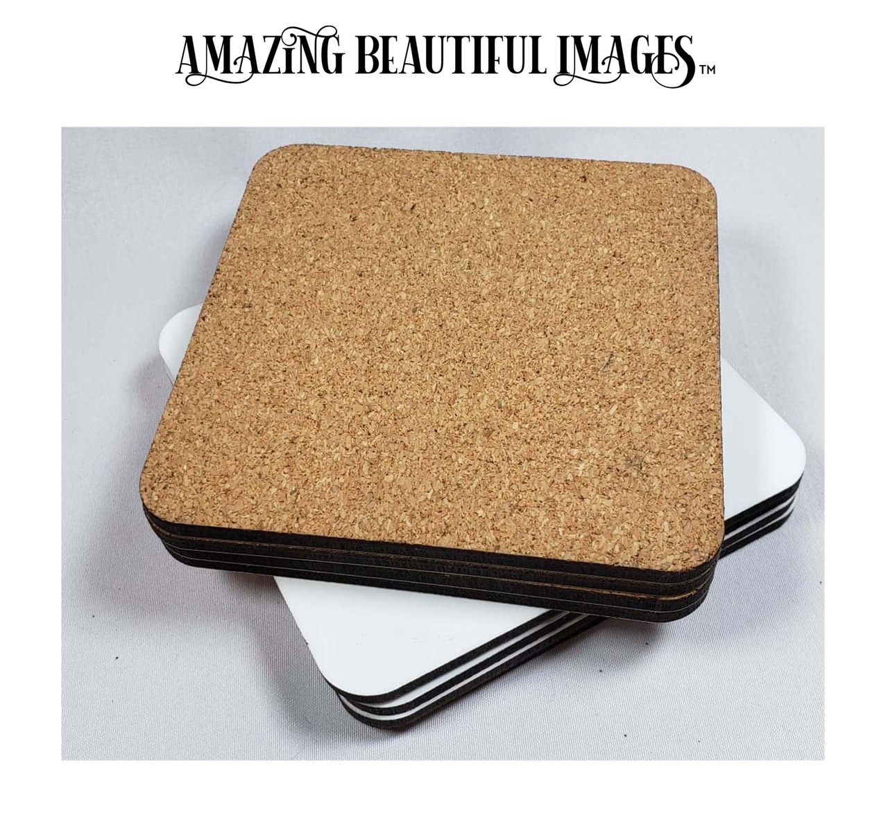 Sublimation Coaster Blanks - 3.75 Round with Cork Back. Pack of 10.