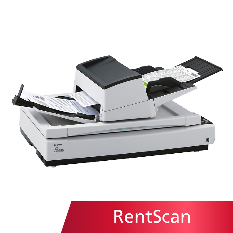 RENTSCAN EXTENSION, fi-7700 SCANNER WITH FLATBED - Scan up to 44,000 pages per day