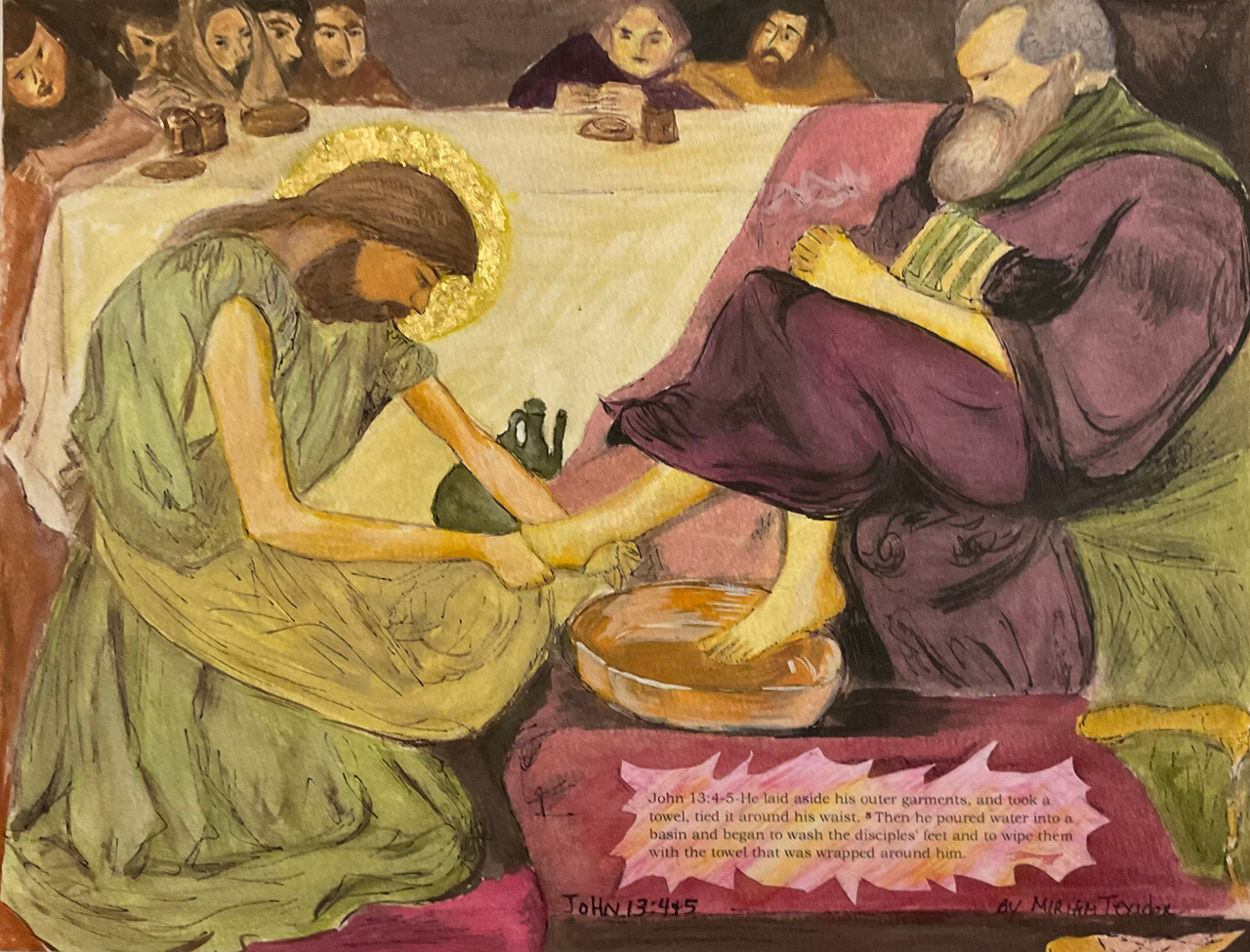 Jesus washing the feet of the apostle art- canvas