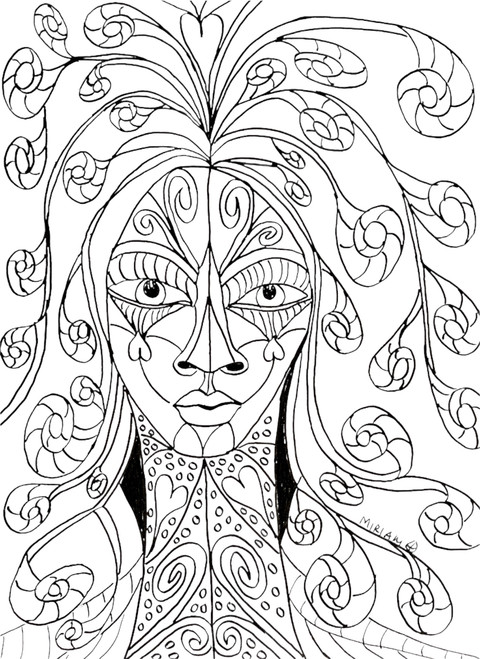 Faces of a warrior Mary Magdalene coloring book page warrior #9