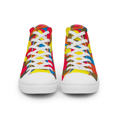 Unisex high top canvas sneakers (colorful art)