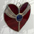 Stainglass heart-handmade in the usa. Red, white and blue.
