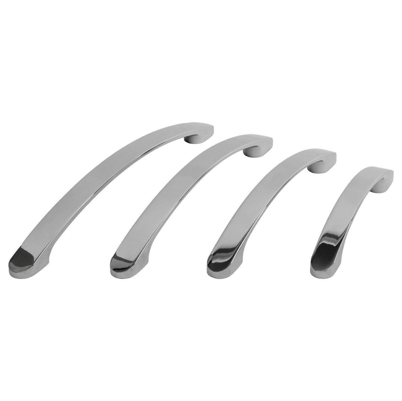 Bowed Chrome Kitchen Cupboard Handles 4 Sizes - Dihl