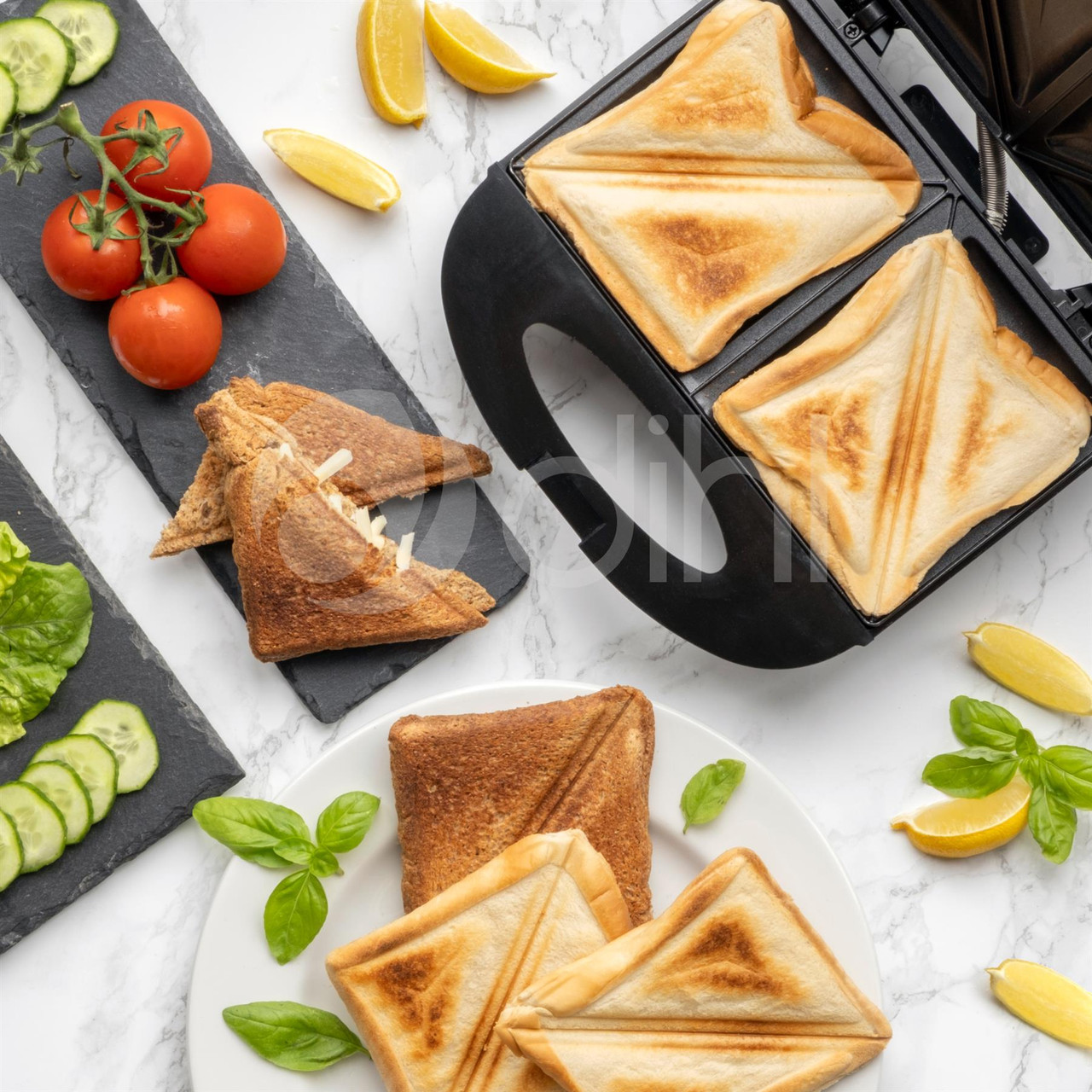 Dihl - Double Sandwich Toastie Maker Grill Toaster Cool Touch Press - Dihl