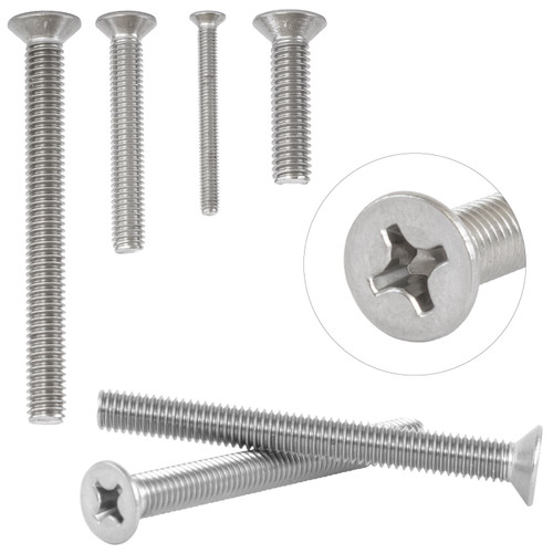 Countersunk M6 Machine Screws A2 Stainless Steel Phillips Head Bolts