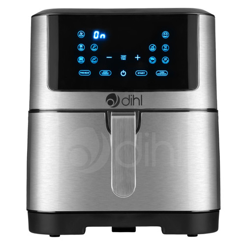 Dihl 8L Air Fryer Brushed Steel LED Rapid Healthy Cooker Oven Low Fat Free Food Frying