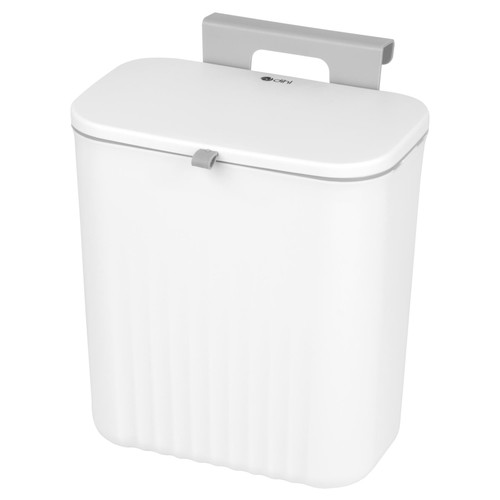 9L White Hanging Bin with Lid Kitchen