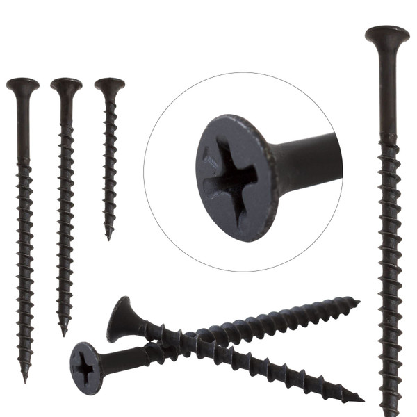 Black Bugle Head Plasterboard Drywall Screws Drylining Wood Partitions Studding