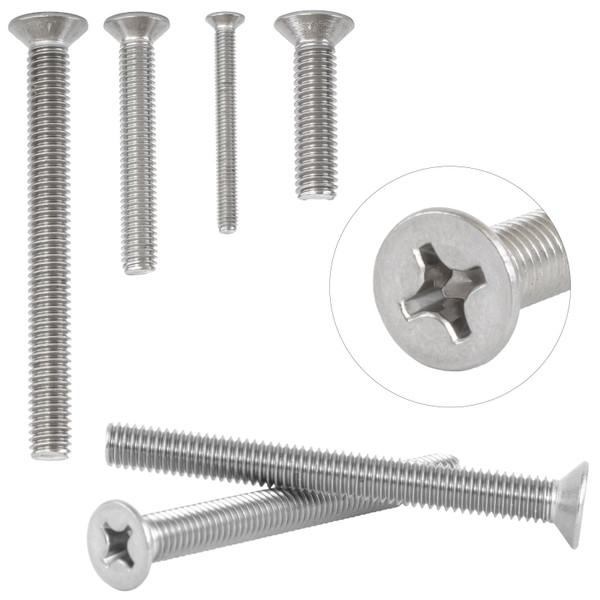 Countersunk M4 Machine Screws A2 Stainless Steel Phillips Head Bolts