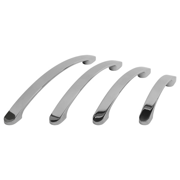 Bowed Chrome Kitchen Cupboard Handles 4 Sizes Dihl