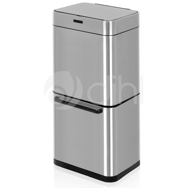 50L Stainless Steel Multi-compartment Dual Recycling Automatic Sensor Bin