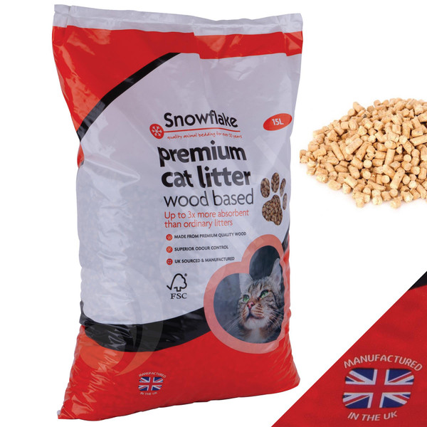 Snowflake 15L Premium Wood Based Cat Litter