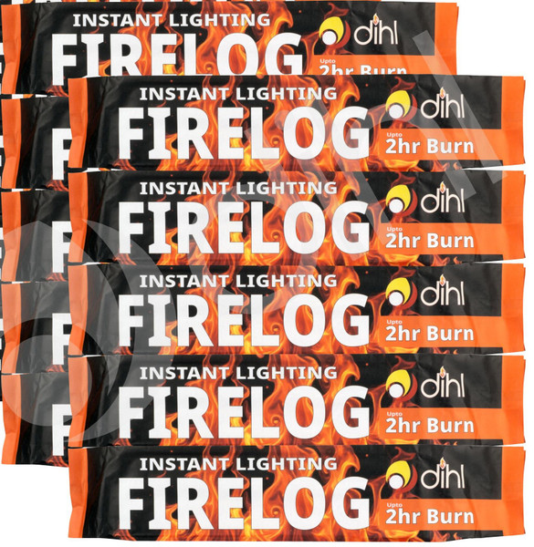 Dihl Smokeless Instant Lighting Fire Logs - Pack of 10