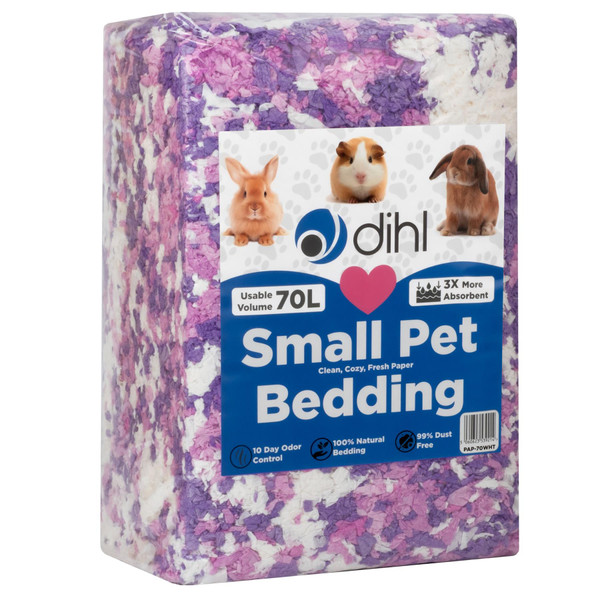 Dihl 70L Paper Animal Bedding - Purple, Pink, White