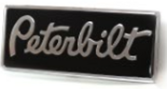Peterbilt Rectangular Chrome/Black Emblem 190