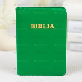 Biblia Sbr Mica (Piele, Fermoar, Index) - 047 ZTI - Verde 1 stephanus