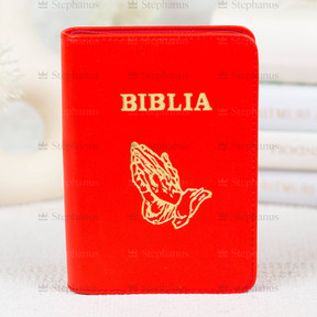 Biblia Sbr Mica (Piele, Fermoar, Index) Portocaliu aprins (Cu Maini) - 047 ZTI - 01 stephanus.ro