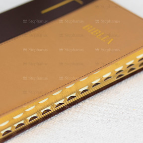 Biblia, Dumitru Cornilescu, ediție centenară, piele naturală, maro închis/deschis, mare, index - 02 stephanus.ro