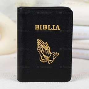 Biblia Sbr Mica (Piele,Fermoar, Index) - Neagra (Cu Maini) 047 ZTI - 01 stephanus.ro
