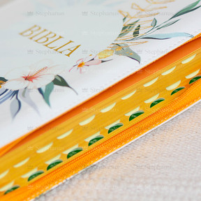 Biblia Cornilescu format mare Dumitru Cornilescu 076 ZTI - Alb Auriu Floral