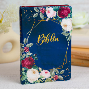 Biblia Cornilescu format mare Dumitru Cornilescu 076 ZTI - Albastru Floral