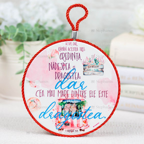 Decor Ceramica Rotund: Credinta, Nadejdea Si Dragostea - 01 stephanus.ro
