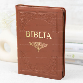 Biblia mare cu fermoar- Hand Made - Dumitru Cornilescu, - Co77 ZTi - Maro - 02 stephanus.ro