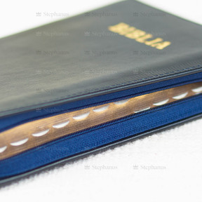 Biblia Medie - 057 Pf (Piele, Fermoar, Aurita, Index) Albastru Inchis - 02 stephanus.ro