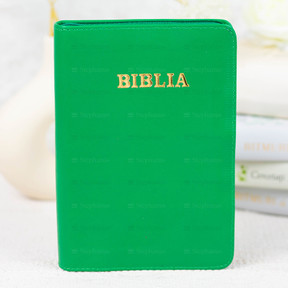 Biblia Medie - 057 Pf (Piele Fermoar) Verde - 01 stephanus.ro