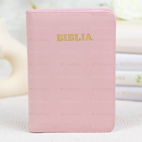 Biblia Medie - 057 Pf (Piele Fermoar) Crem Roz Prafuit 01 - stephanus.ro