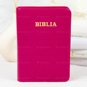 Biblia Medie - 057 Pf (Piele, Fermoar, Aurita, Index) Roz Zmeuriu