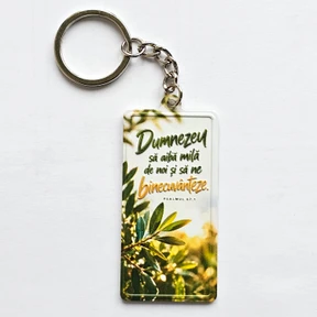 Breloc metalic embosat: Dumnezeu sa aiba mila de noi (6 X 3 Cm) 1