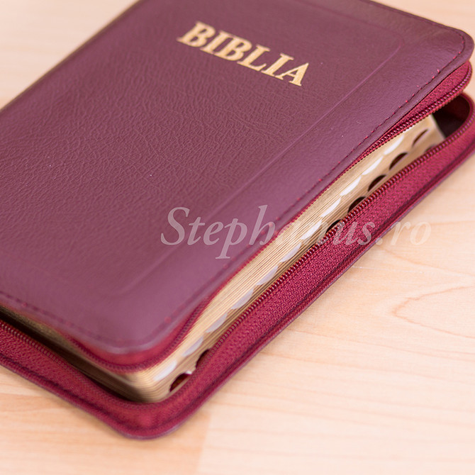 Biblia mică: argintiu+fermoar+index - 01 - stephanus.ro