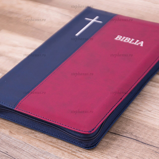 Biblia Dumitru Cornilescu, Biblia Cornilescu (Fermoar) - 076 ZTI - Rosu/Albastru - SS000690, 2, stephanus.ro