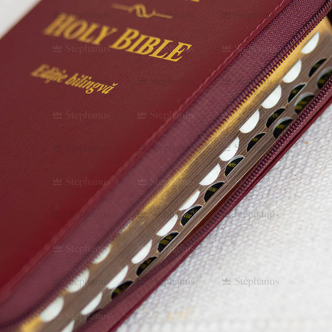 Biblia mare Romana-Engleza - Grena - Editie Bilingva (Fermoar, Aurita) - ZTI - 02 stephanus.ro