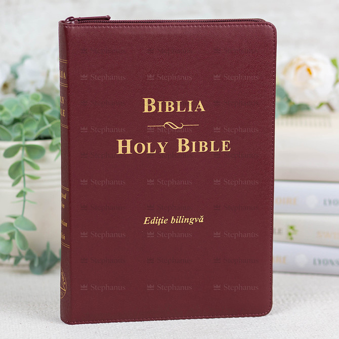 Biblia mare Romana-Engleza - Grena - Editie Bilingva (Fermoar, Aurita) - ZTI - 01 stephanus.ro