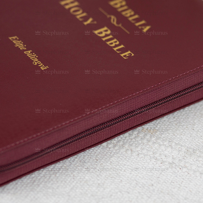 Biblia mare Romana-Engleza - Grena - Editie Bilingva (Fermoar, Aurita) - ZTI - 03 stephanus.ro