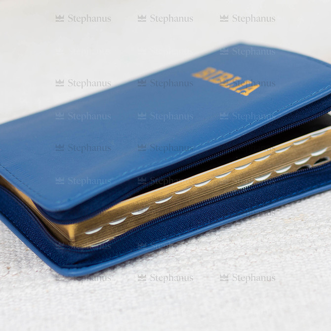 Biblia Sbr Mica (Piele, Fermoar, Index) - 047 Albastru 3