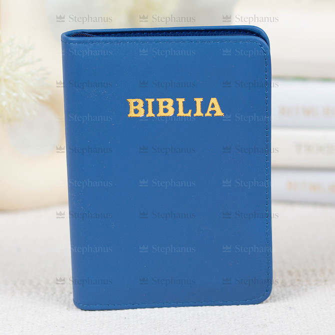 Biblia Sbr Mica (Piele, Fermoar, Index) - 047 Albastru 1