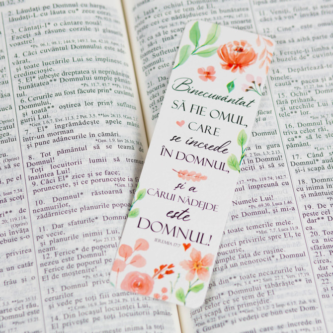 Semn carte: Binecuvantat Sa Fie Omul, Care Se Increde In Domnul, Si A Carui Nadejde Este Domnul! Ieremia 17:7