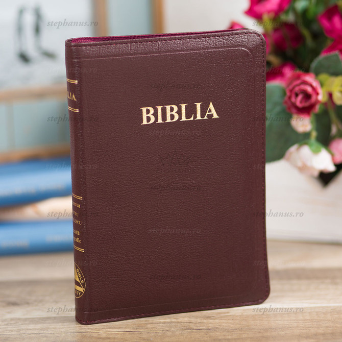Biblia SBR Medie - 057 ZTI  (Fermoar, Aurita, Index) Grena Inchis