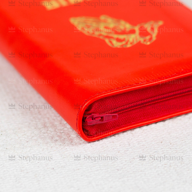 Biblia Sbr Mica (Piele, Fermoar, Index) Portocaliu aprins (Cu Maini) - 047 ZTI - 04 stephanus.ro