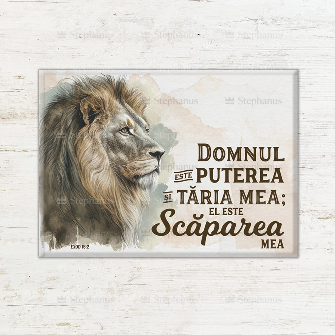 Magnet dreptunghiular: Domnul Este Puterea Si Taria Mea; El Este Scaparea Mea - SS2561 - 01 - stephanus.ro