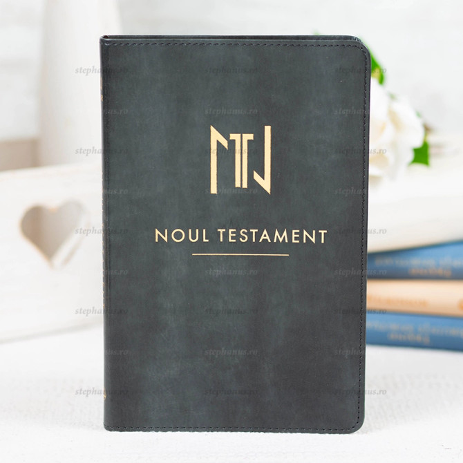 Noul Testament Sbr - Imitatie piele - John Tipei - Gri Inchis - 01 - stephanus.ro